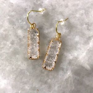 Crystal gold earrings